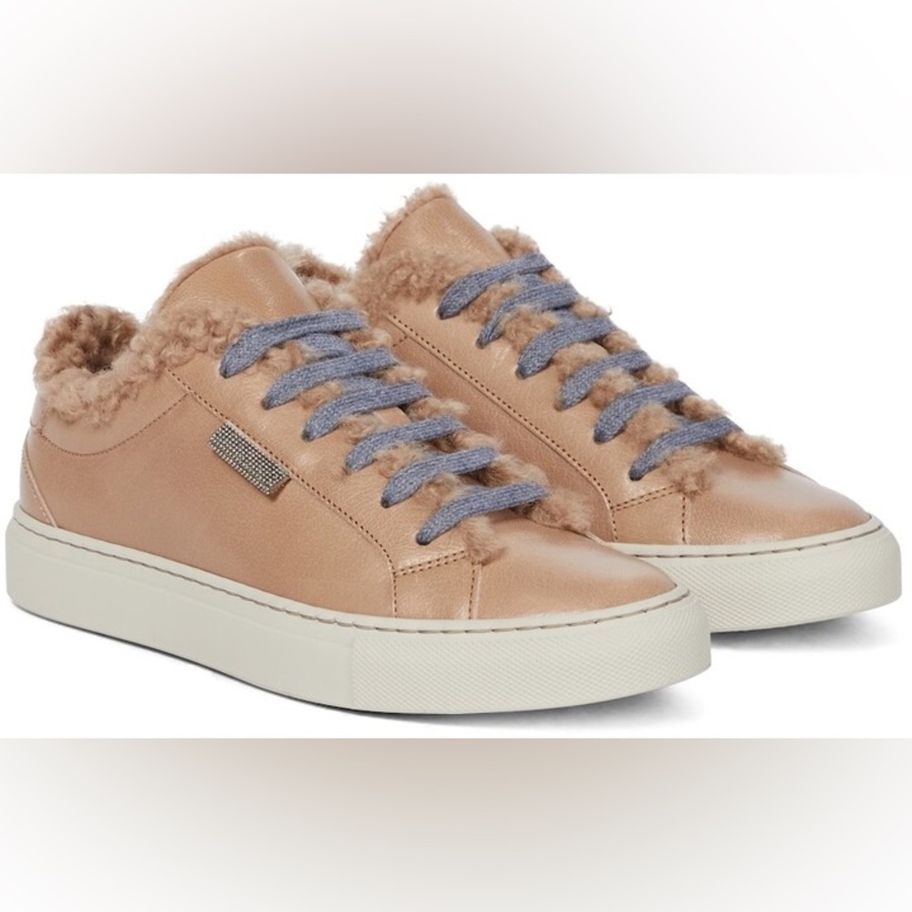 Brunello Cucinelli Shearling-lined leather sneakers